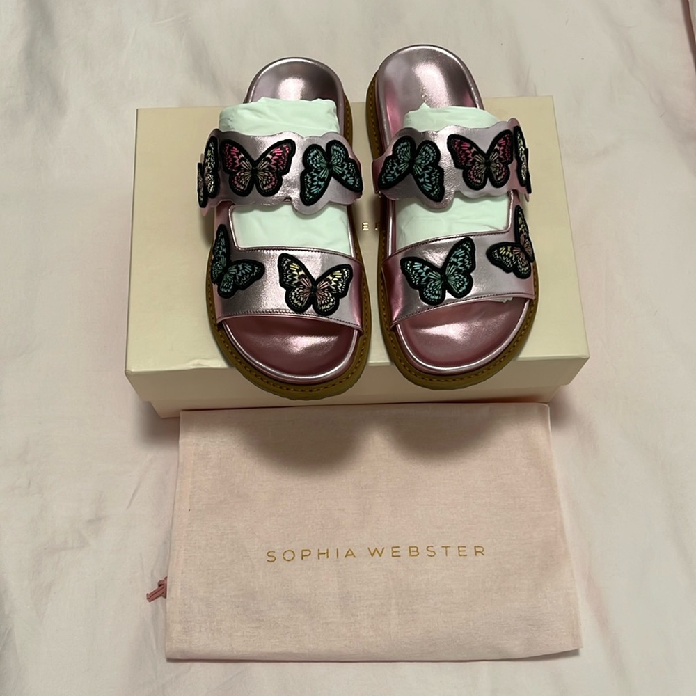 Sophia Webster Pink Butterfly Sandals - Picture 2 of 10
